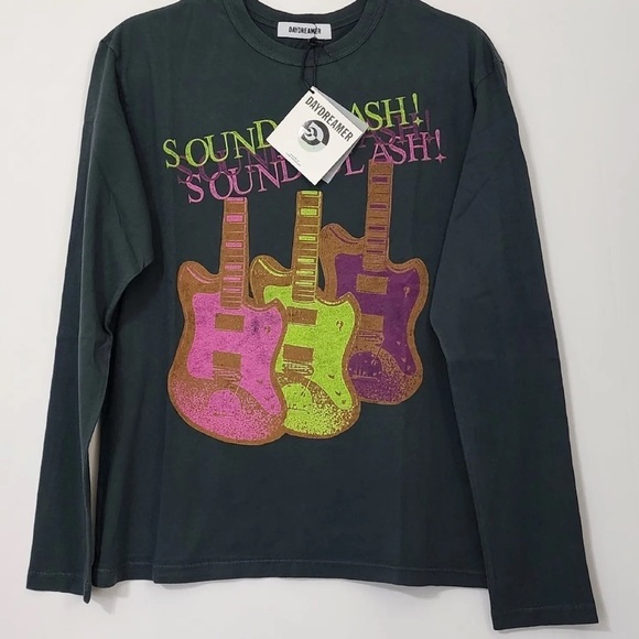 NWT Daydreamer Soundclash Graphic Long Sleeve Tee XS Black Rock Band - Picture 1 of 5